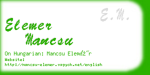 elemer mancsu business card